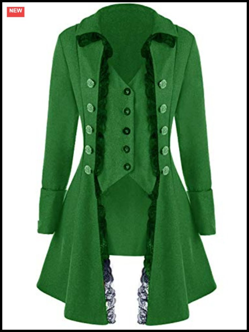 Polyester Steampunk Victorian Tailcoat Jacket Lace Corset Cosplay Costume
